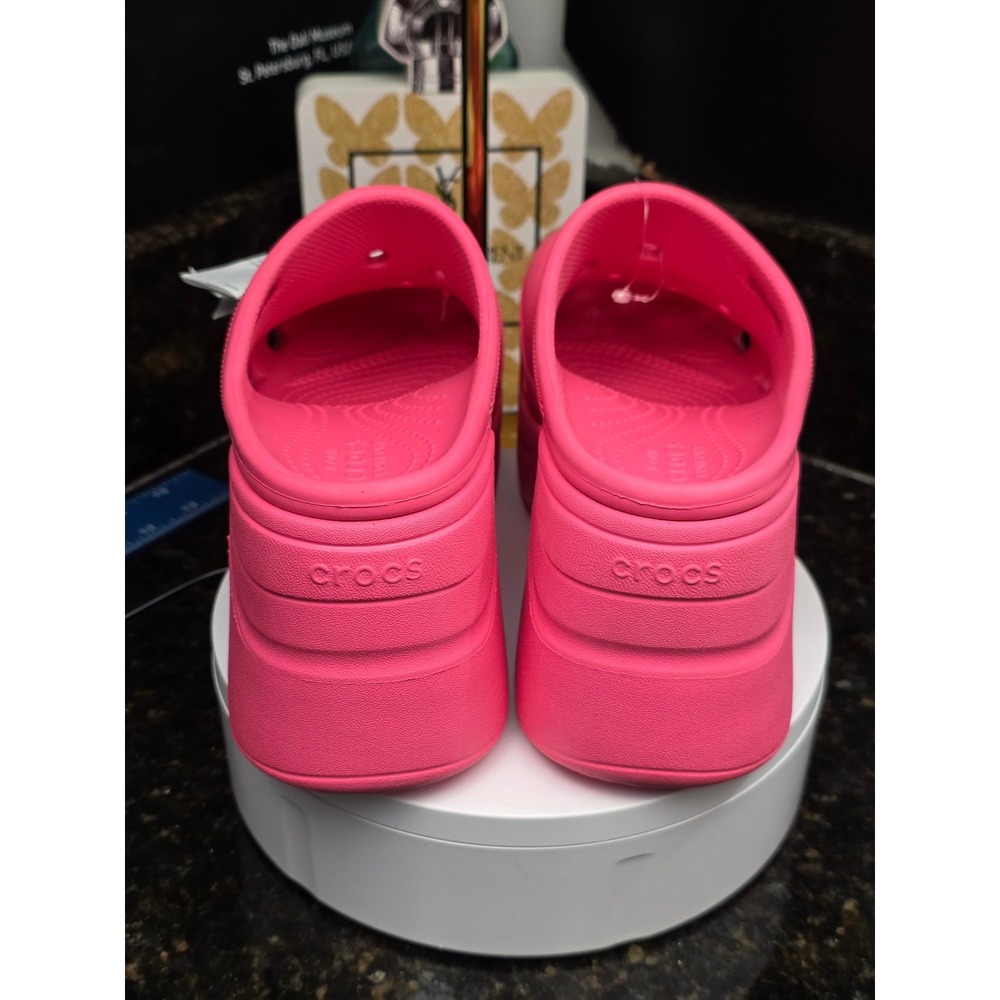 Crocs Siren Clog Size W7 M5 Hot Pink Platform Block Heel - Picture 2 of 9